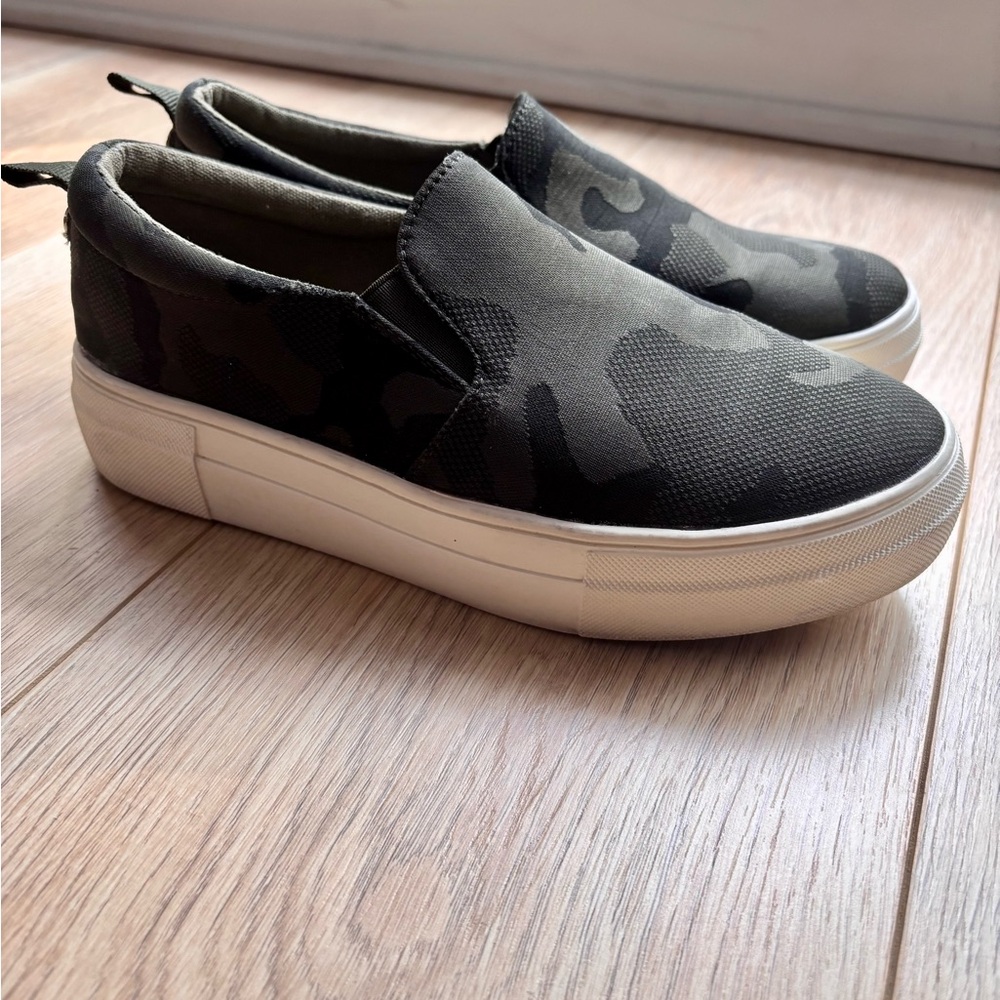 Army Green Slip-On Sneakers